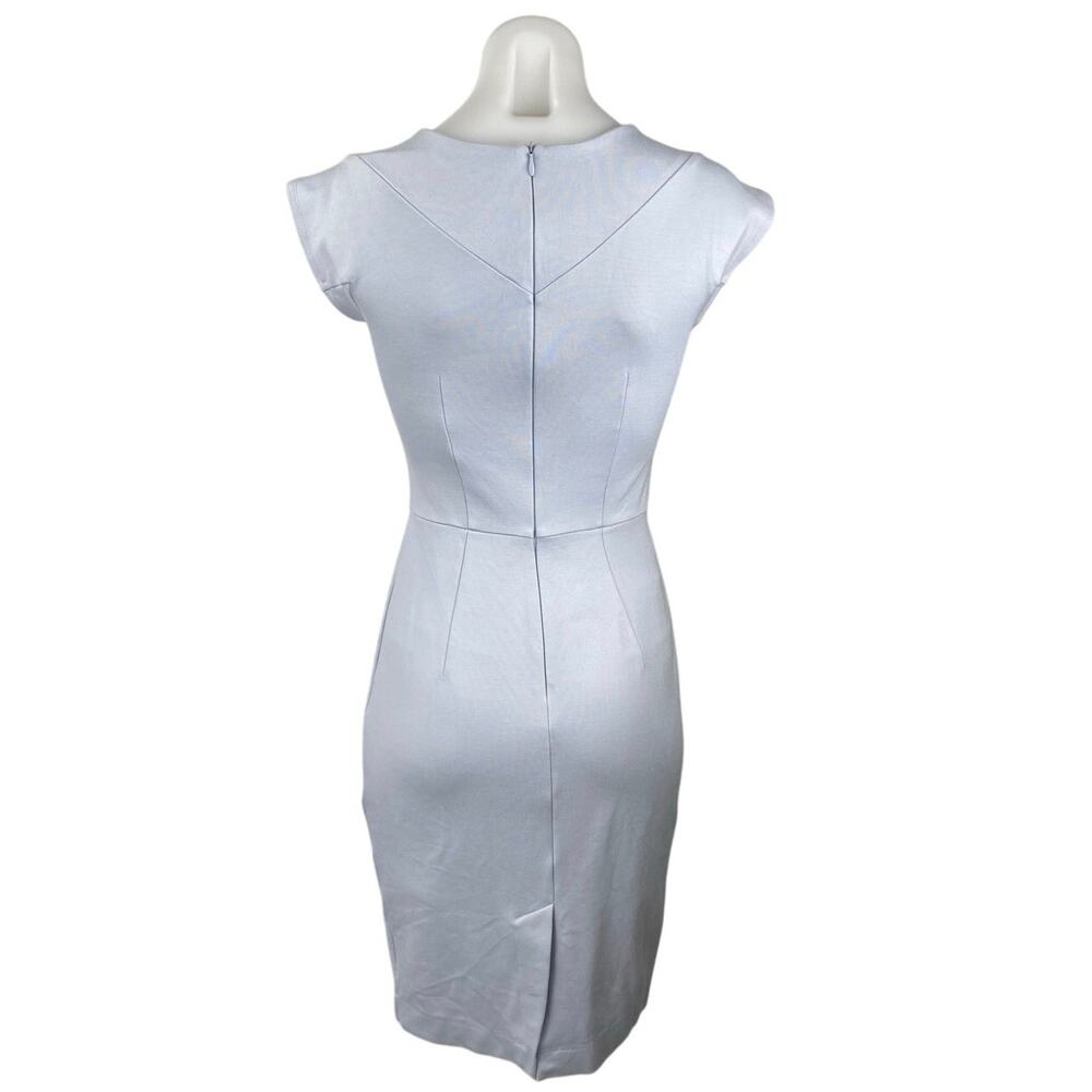 French Connection Blue Short Sleeve Asymmetric Neck Mini Pencil Sheath Dress XS - Picture 3 of 5